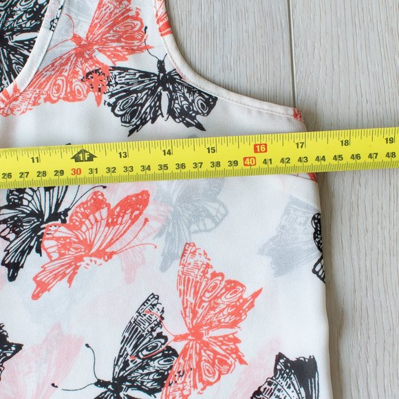 Butterfly sleeveless camisole tank with black lace back size small - Picture 10 of 10